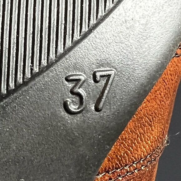 Womens NOVECENTO Brown Leather Pointed Toe Heels / Size 6.5 Narrow - EU 37 - Picture 9 of 9